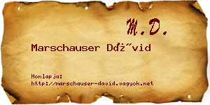 Marschauser Dávid névjegykártya